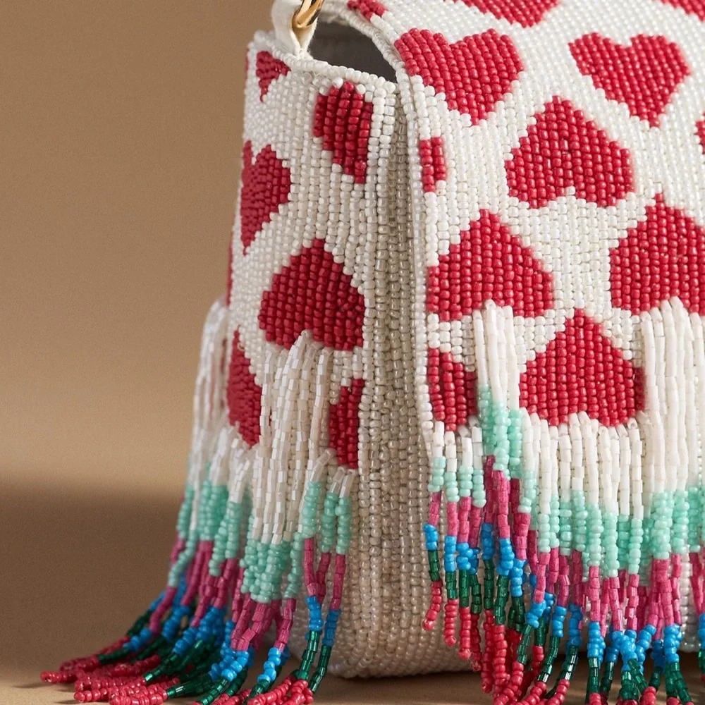 Anthropologie Beaded Fringe Shoulder Bag - Picture 3 of 4